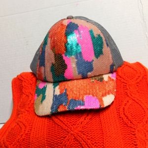 Baseball Cap Pink Camouflage Sequins